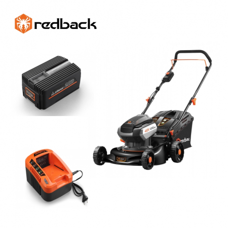 Masini de tuns gazon - Redback Pachet E142C+EP20+EC20 Masina de tuns gazon 420mm, acumulator 40V/2Ah, incarcator 40V/2A