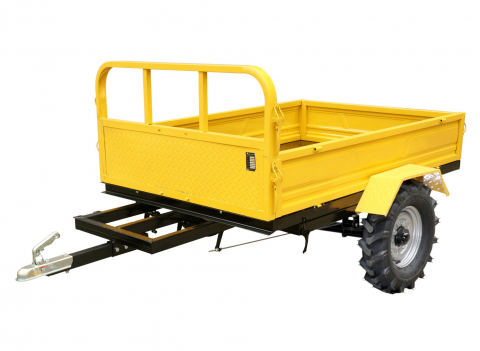 Accesorii utilaje agricole - ProGARDEN Campo RM600CT remorca 600kg minitractor, 1 osie, prindere cupla, roti profil agricol 6.00-12