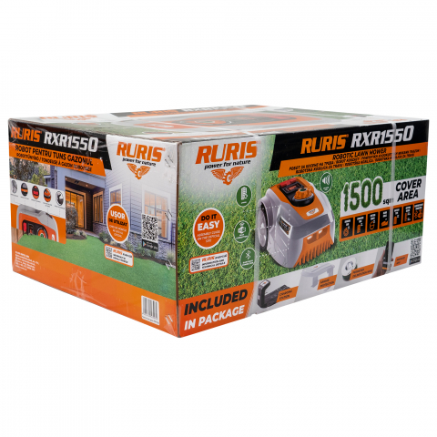 Robot de Tuns Gazon RURIS RXR 1550, Li-ion 20V, 5Ah,  latime taiere 180mm, inaltime 20-60mm, suprafata 1500mp [14]
