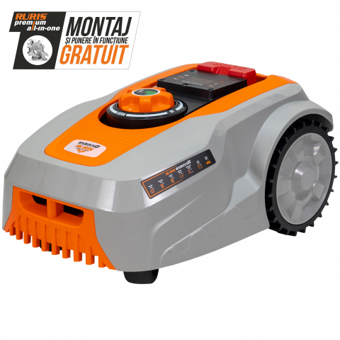 Curte, gradina, microferme - Robot de Tuns Gazon RURIS RXR 1550, Li-ion 20V, 5Ah,  latime taiere 180mm, inaltime 20-60mm, suprafata 1500mp