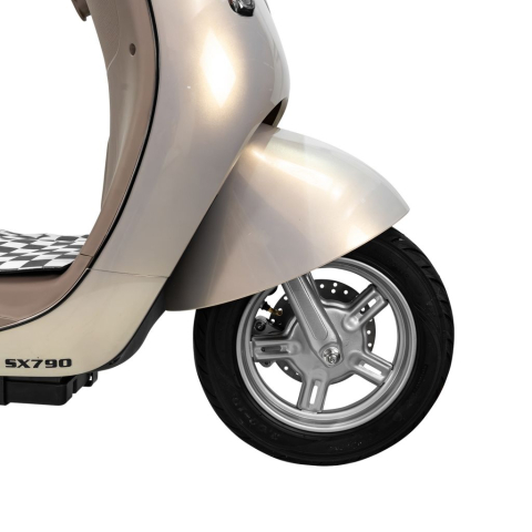 Scuter electric retro RURIS PILOT SX790 GOLD, 800W, autonomie pana la 70 km, 2 locuri [5]