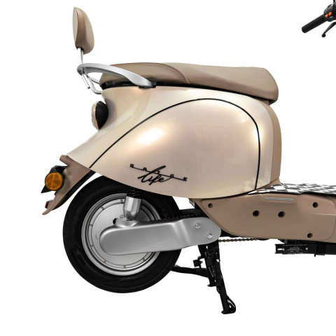Scuter electric retro RURIS PILOT SX790 GOLD, 800W, autonomie pana la 70 km, 2 locuri [6]