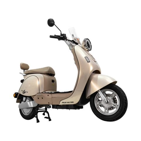 Scuter electric retro RURIS PILOT SX790 GOLD, 800W, autonomie pana la 70 km, 2 locuri [3]