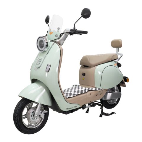 Scuter electric retro RURIS PILOT SX790 VERDE RETRO, 800W, autonomie pana la 70 km, 2 locuri [1]