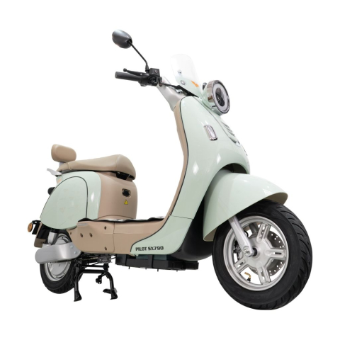 Scuter electric retro RURIS PILOT SX790 VERDE RETRO, 800W, autonomie pana la 70 km, 2 locuri [4]