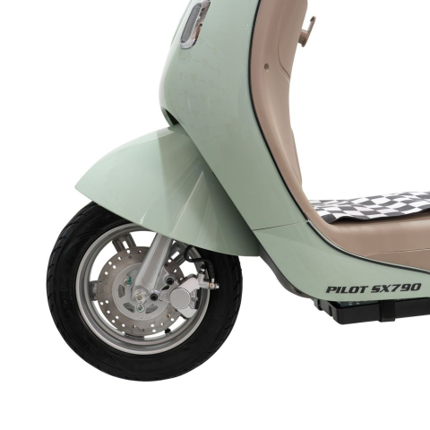 Scuter electric retro RURIS PILOT SX790 VERDE RETRO, 800W, autonomie pana la 70 km, 2 locuri [7]