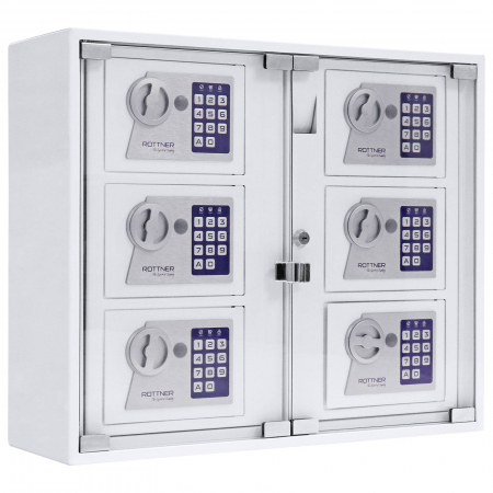 Protectie si transport valori - Seif pentru Chei Rottner Key System 6 Închidere Electronică pentru Exterior Alb