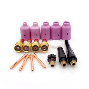 Alte accesorii pentru sudura - Set echipare pistolet TIG-WIG cu lentile de gaz (17 accesorii)