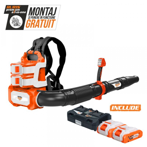 Suflante frunze - Suflanta pe acumulator RURIS 1284e power alfa up, 70m/s (contine 2 acumulatori+incarcator dublu)