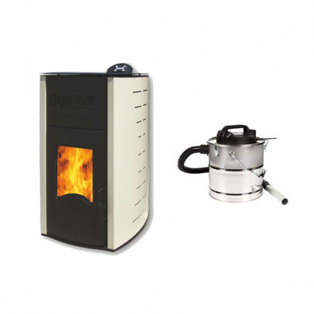 Centrale termice pe combustibil solid - Termosemineu pe peleti Sontec PM Confort Plus 25 kW cu aspirator cenusa Detoolz DZ-CI106 1200W, 18L