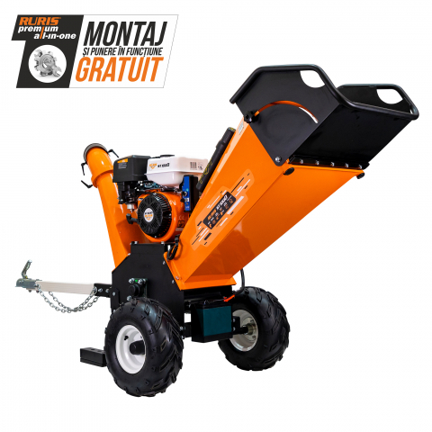 Tocatoare crengi si furaje - Tocător de crengi și resturi vegetale RURIS ST10000 1000ts2024 15 CP, benzina, pornire electrica, diametru maxim 120 mm