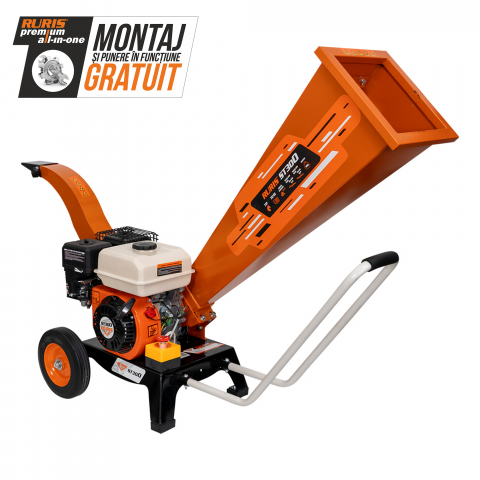 Curte, gradina, microferme - Tocător de crengi și resturi vegetale RURIS ST300 300TS2022 7 CP, benzina, diametru maxim 60 mm
