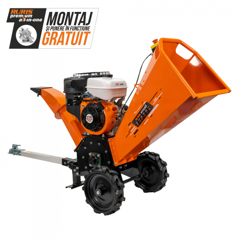 Curte, gradina, microferme - Tocător de crengi și resturi vegetale RURIS ST500 500TS2023 15 CP, benzina, diametru maxim 100 mm, 1000 kg/oră