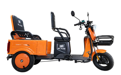 Triciclu electric 2 in 1 BLADE DUO MAX 11, 1200W, Portocaliu/Negru, 2 locuri + bena cargo, autonomie pana la 50 km, CIV inclus [4]