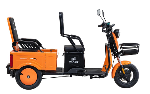 Triciclu electric 2 in 1 BLADE DUO MAX 11, 1200W, Portocaliu/Negru, 2 locuri + bena cargo, autonomie pana la 50 km, CIV inclus [7]