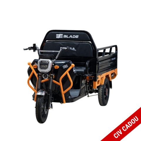 Tricicluri electrice - Triciclu electric cargo BLADE Sprint 3.0 Negru-Portocaliu 2000W - CIV inclus