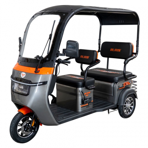 Vehicule de Lucru si Transport - Triciclu electric cu cabina RURIS Pilot 3070G GRI fara permis, 2900W, viteza 25 km/h, autonomie 60 km