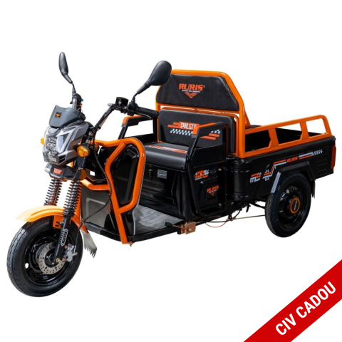 Tricicluri electrice - Triciclu electric cargo RURIS Pilot 3110N NEGRU fara permis, 2000W, viteza 25 km/h, autonomie 80 km