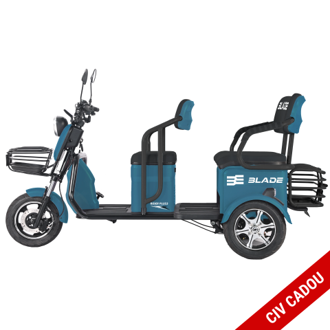 Tricicluri electrice - Triciclu electric persoane BLADE TRIP X2 Albastru-Negru 2000W, 2 locuri - CIV inclus