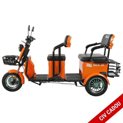 Tricicluri electrice - Triciclu electric persoane BLADE TRIP X2 Portocaliu-Negru 2000W, 2 locuri - CIV inclus