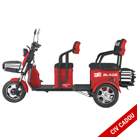 Triciclu electric persoane BLADE TRIP X2 Rosu-Negru 2000W, 2 locuri - CIV inclus [0]