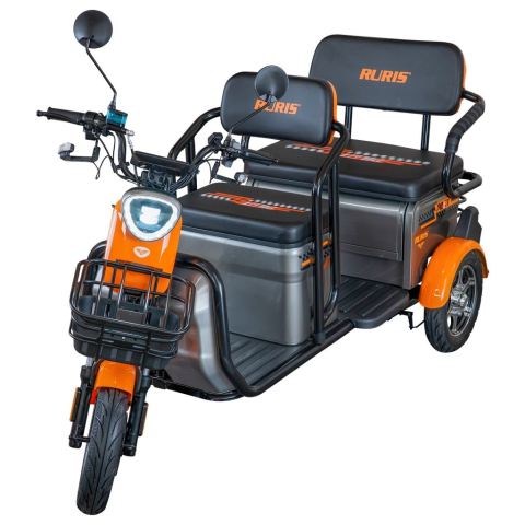 Triciclu electric RURIS Pilot 3040G GRI, 25 km/h, 2 locuri, 2000W, autonomie pana la 50 km, CIV inclus [1]