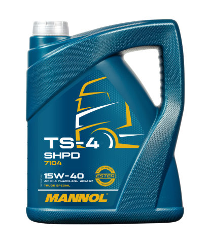 Utilaje agricole - Ulei motor diesel MANNOL TS-4 SHPD 15W-40, API CI-4 Plus, ACEA E7, 5 Litri