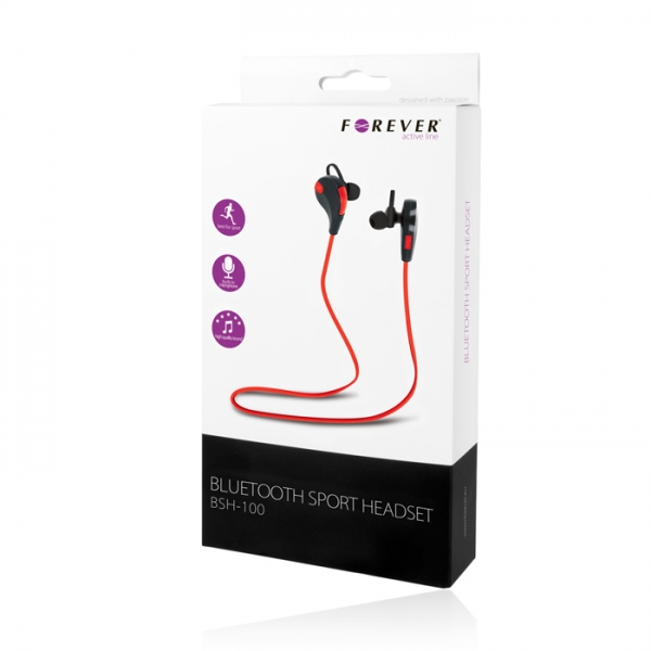 HANDSFREE BLUETOOTH FOREVER BSH-100, RED+BLACK [1]