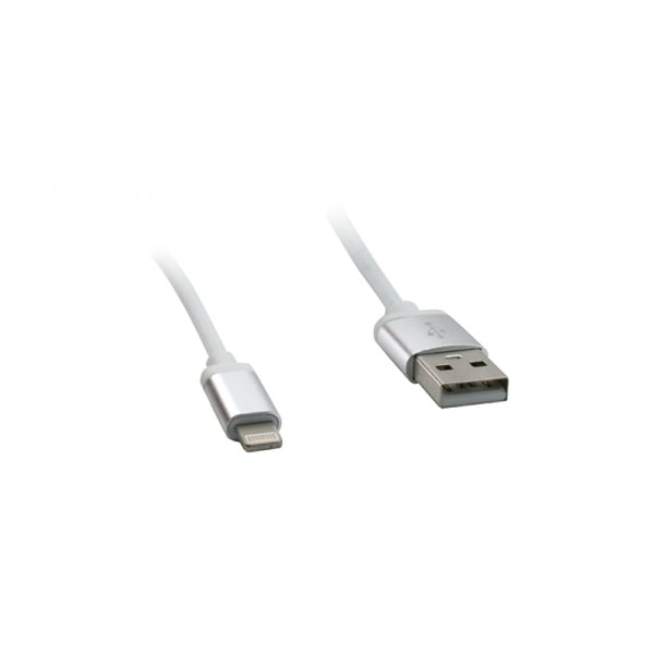 USB Cablu Metal compatibil cu iPHONE 5/6 Alb [1]