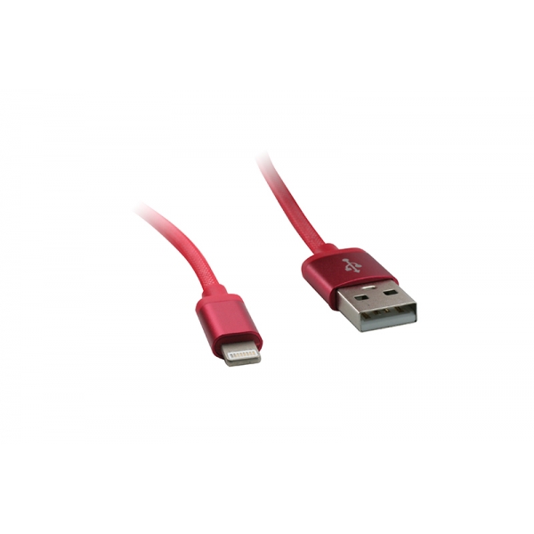 USB Cablu Metal compatibil cu iPHONE 5/6 Rosu [1]