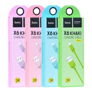 CABLU HOCO X6 KHAKI MICRO USB, BARLEY GREEN [0]