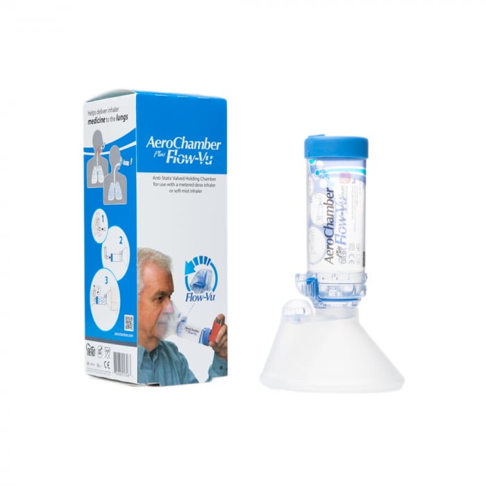 Camera de inhalare antistatica cu valva AeroChamber Plus* Flow-Vu*  - masca pentru adulti de dimensiune mare [4]