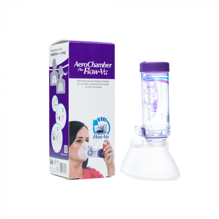 Camera de inhalare antistatica cu valva AeroChamber Plus* Flow-Vu*  - masca pentru adulti de dimensiune mica [4]
