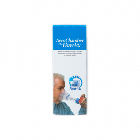 Sistem respirator - Camera de inhalare antistatica cu valva AeroChamber Plus* Flow-Vu*  - masca pentru adulti de dimensiune mare