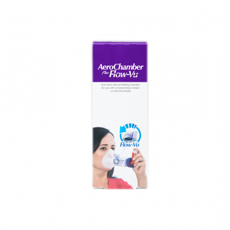 Sistem respirator - Camera de inhalare antistatica cu valva AeroChamber Plus* Flow-Vu*  - masca pentru adulti de dimensiune mica