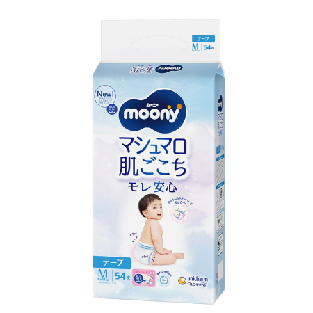 Scutece bebelusi - Scutece MOONY Blue M  (6-11 Kg) 54 buc.