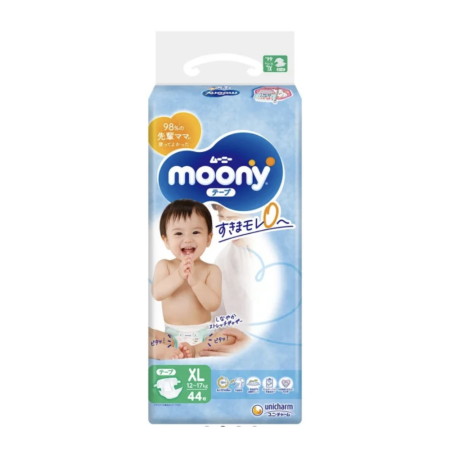 Scutece bebelusi - Scutece moony blue XL (12-17 Kg) 44 buc.