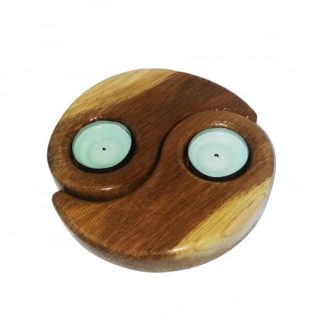 Obiecte decorative - suport lumanare din lemn gubrot