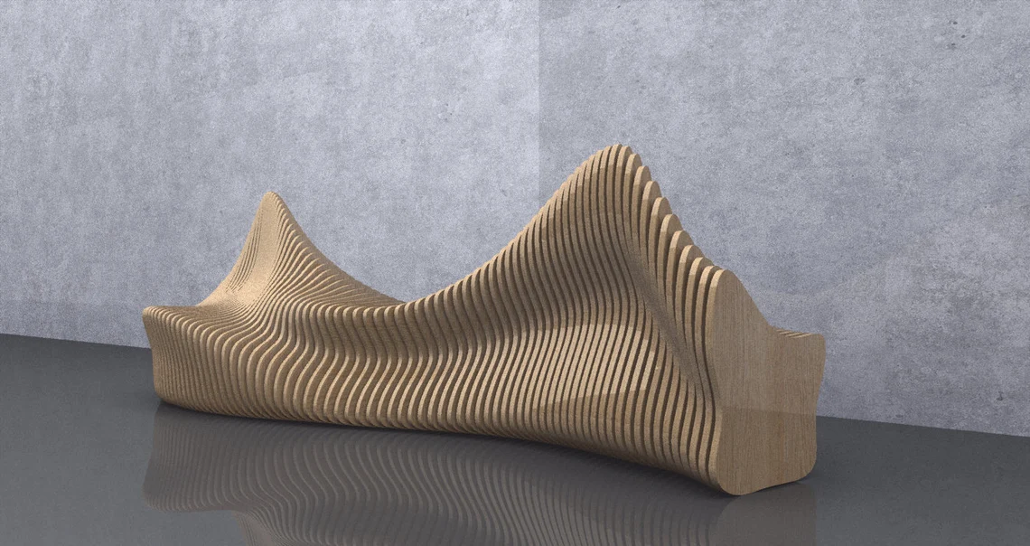Pereti si mobilier parametric - Banca parametrica BC001, lemn