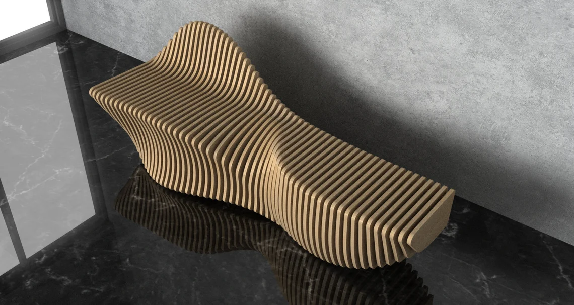Pereti si mobilier parametric - Banca parametrica BC002, lemn