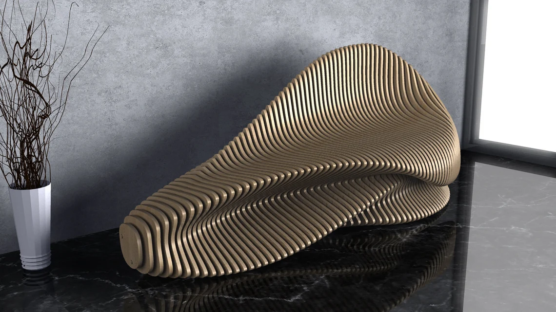 Pereti si mobilier parametric - Banca parametrica BC005, lemn