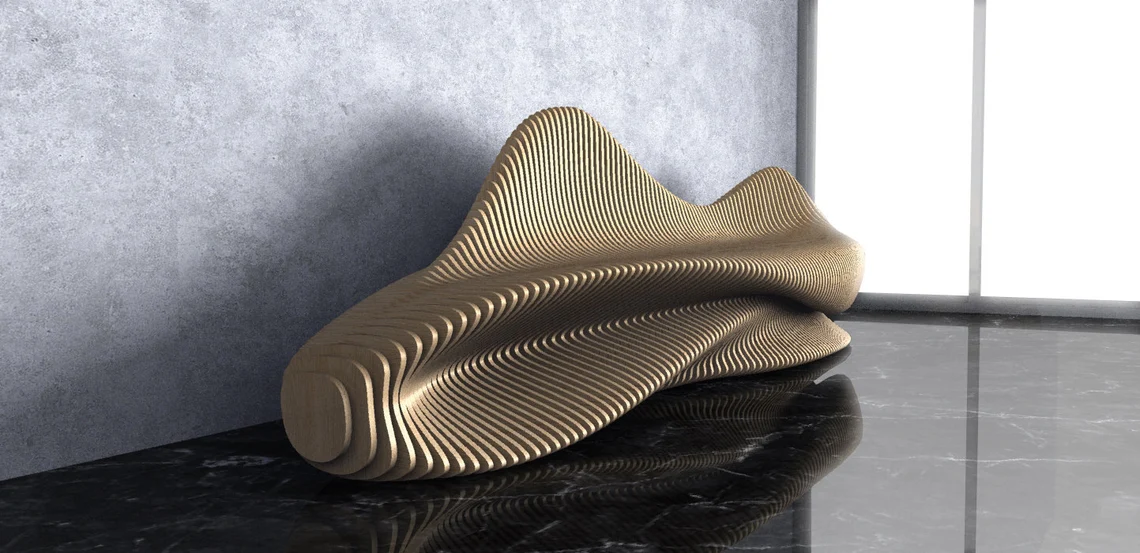 Pereti si mobilier parametric - Banca parametrica BC006, lemn