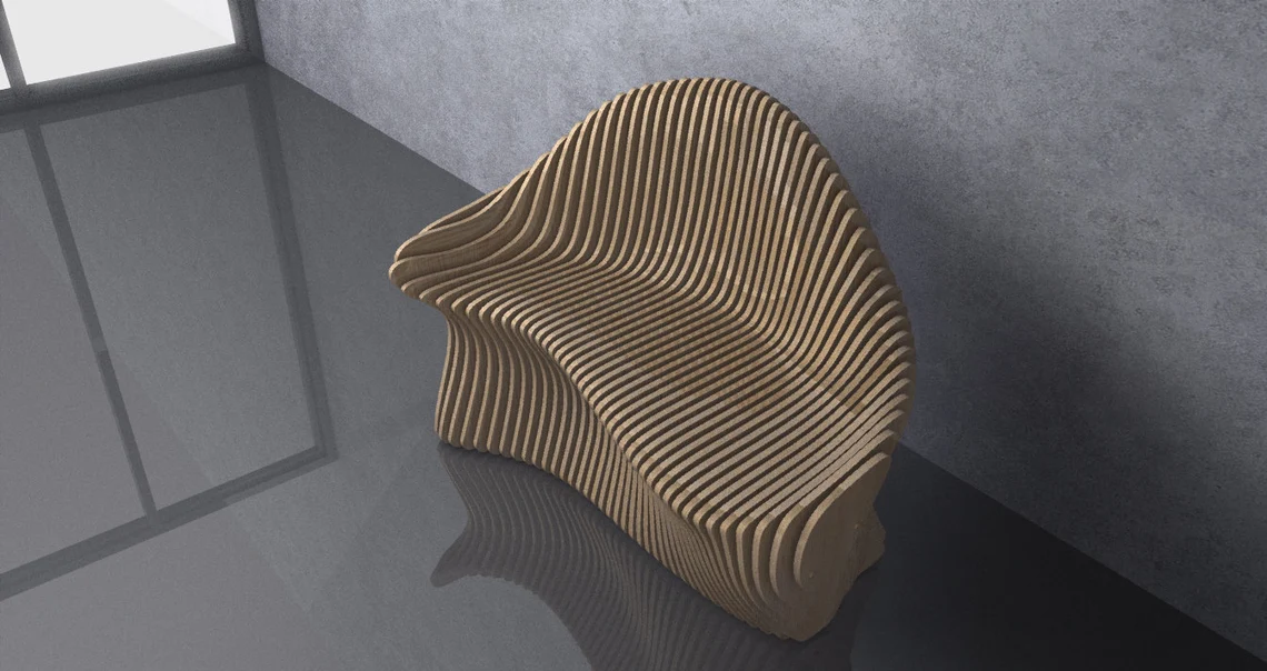 Pereti si mobilier parametric - Canapea parametrica BC008, lemn