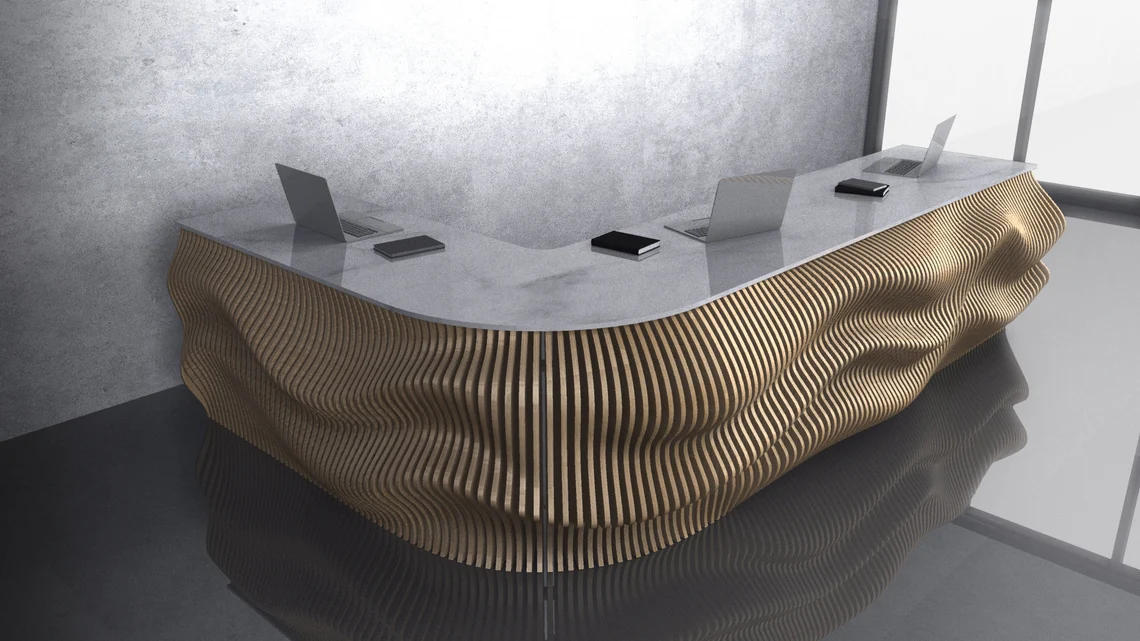 Birou/receptie parametrica BP002, lemn [1]