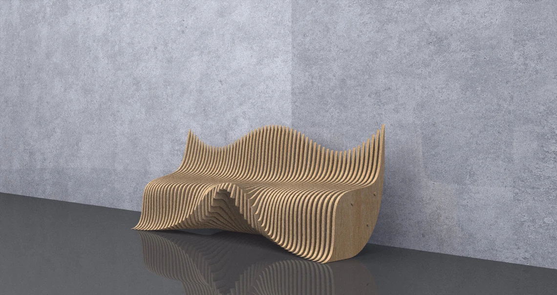 Pereti si mobilier parametric - Canapea parametrica BC012, lemn
