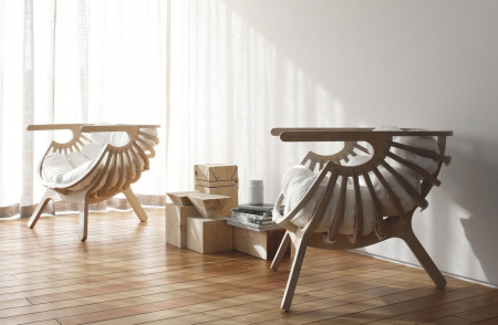 ACASA - Scaun parametric tip cuib, lemn