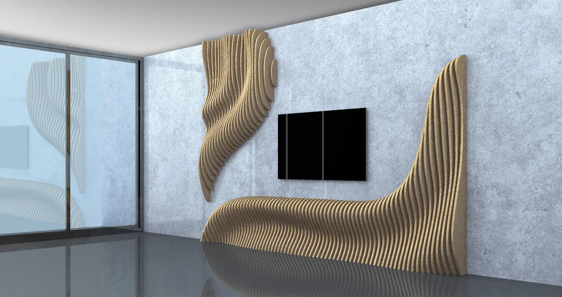 Perete parametric PT005, lemn [2]