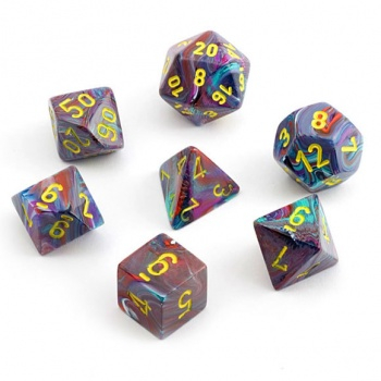 Chessex Festive Mini-Polyhedral Dice Set Mosaic/yellow (7 dice) [4]