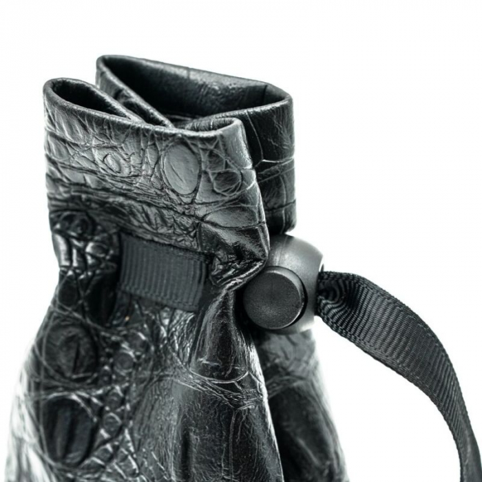 Black Leatherette Dice Bag with Skull [2]
