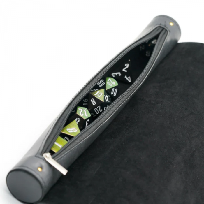 Black Roll Up Leatherette Dice Mat [2]